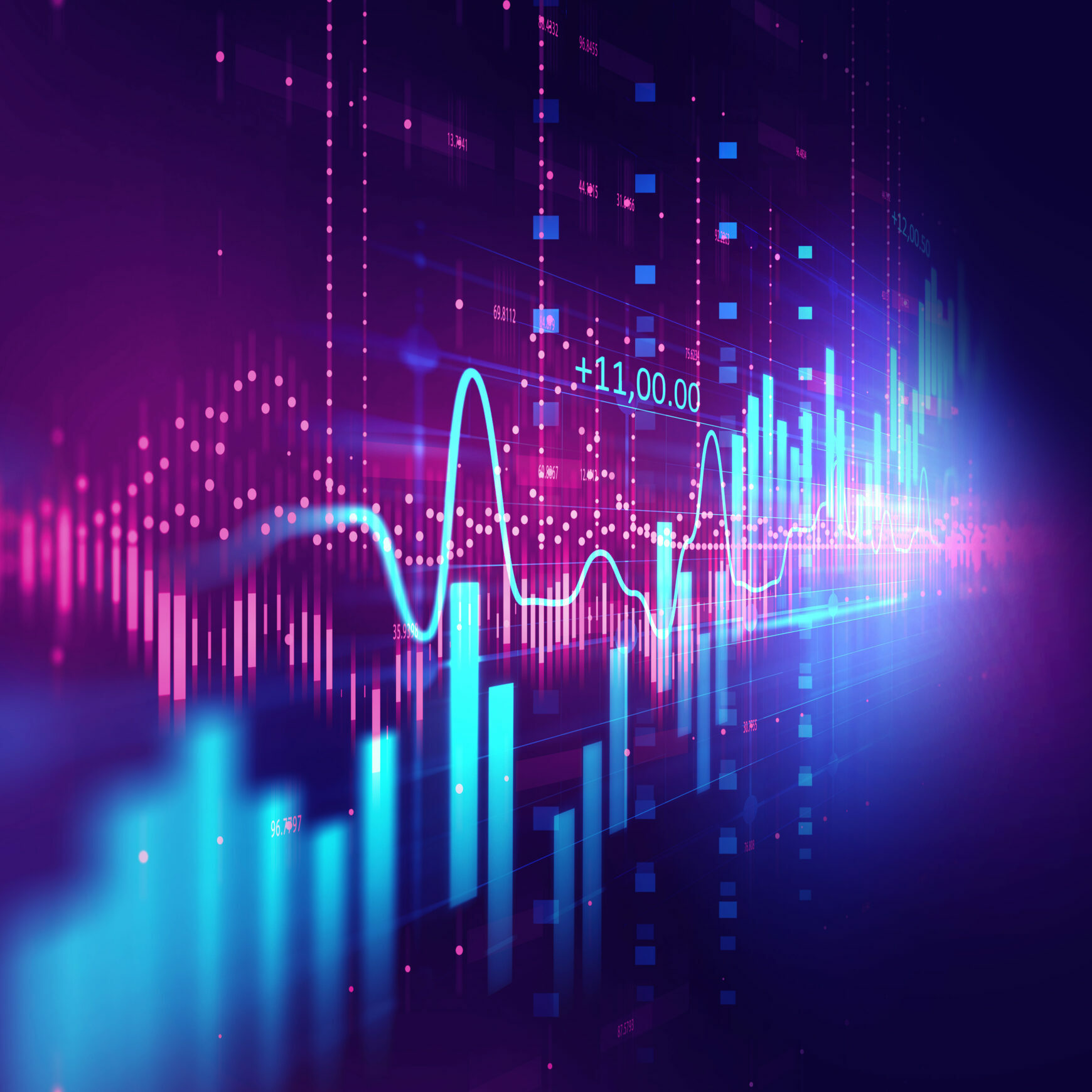 financial graph on technology abstract background represent financial crisis,financial meltdown